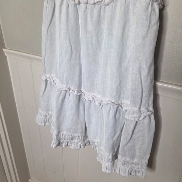 RAILS Solid White Linen Ruffle Mini Dress - Picture 3 of 6